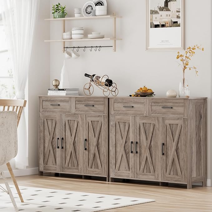Homhedy Sideboard Buffet Cabinet, Coffee Bar Storage Cabinet - Image 7