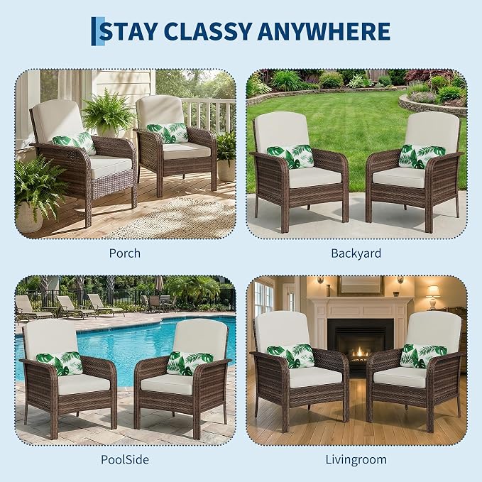 2-Piece Outdoor Patio Furniture Set, All-Weather Rattan Chairs - Image 7