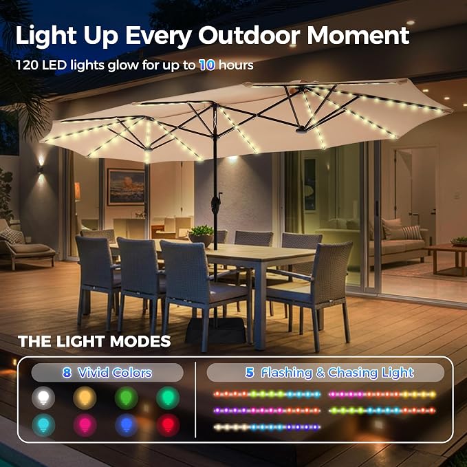 SUPERJARE 13ft Outdoor Patio Umbrella - Image 2