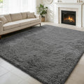 Shag Area Rug for Bedroom 5x8, Deep Grey Fluffy Area Rugs for Living Room by yulidayang