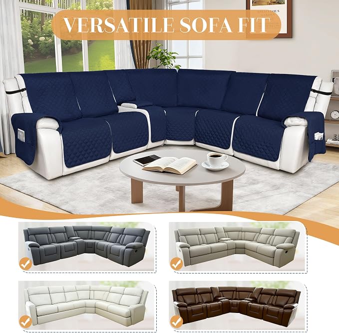 HDCAXKJ 100% Waterproof Reclining Sectional Couch Covers L Shape Recliner Sofa - Image 5