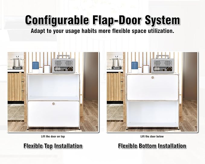 32.5-Inch Flip-Top Side Table & Buffet Cabinet - Image 6