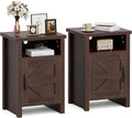 JUMMICO Farmhouse Nightstand, Modern Bedside Table by JUMMICO
