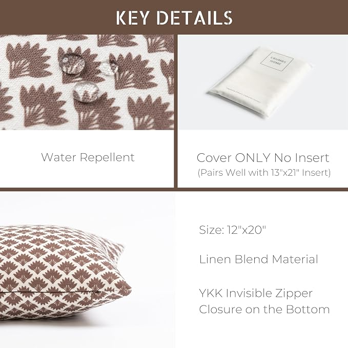 Crumbs Home Modern Farmhouse Fall Linen Indoor Outdoor Lumbar Pillow Cover Only - Image 5