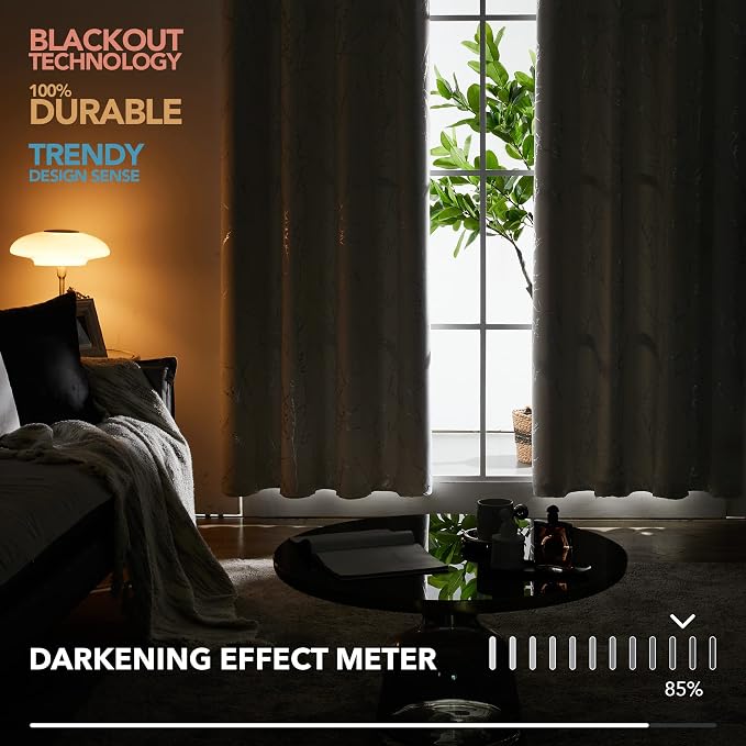 Deconovo Bedroom Curtains, Room Darkening Drapes, Thermal Insulated Soundproof - Image 7