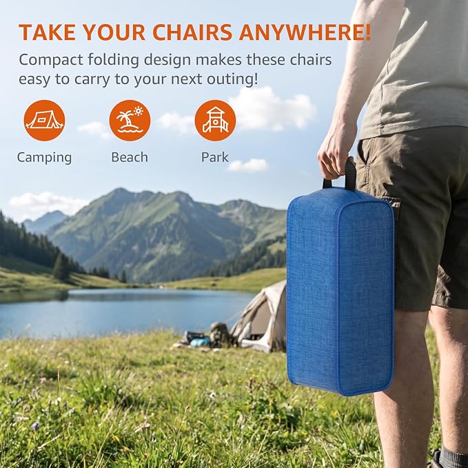 Armless Rocking Camping Chair for Adults, Portable Folding Outdoor Rocker - Image 7