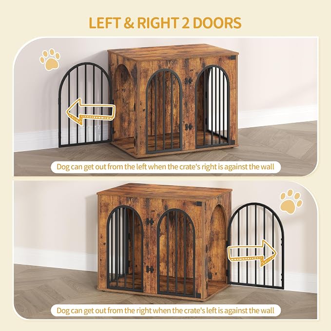 Hzuaneri 26.8'' Wooden Dog Crate Furniture, Indoor Dog Kennel Dogs Cage - Image 5