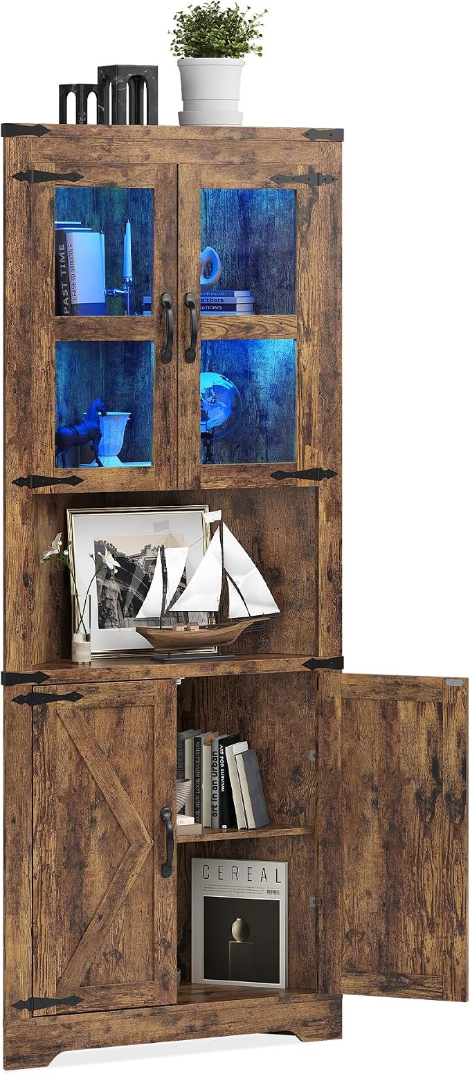 GarveeHome 67 in Tall Corner Storage Cabinet - Image 7