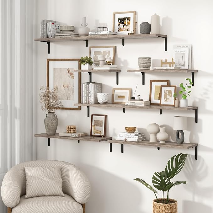 Fun Memories Deep Floating Shelves, 55W x 8D Floating Shelves Set of 2 - Image 7