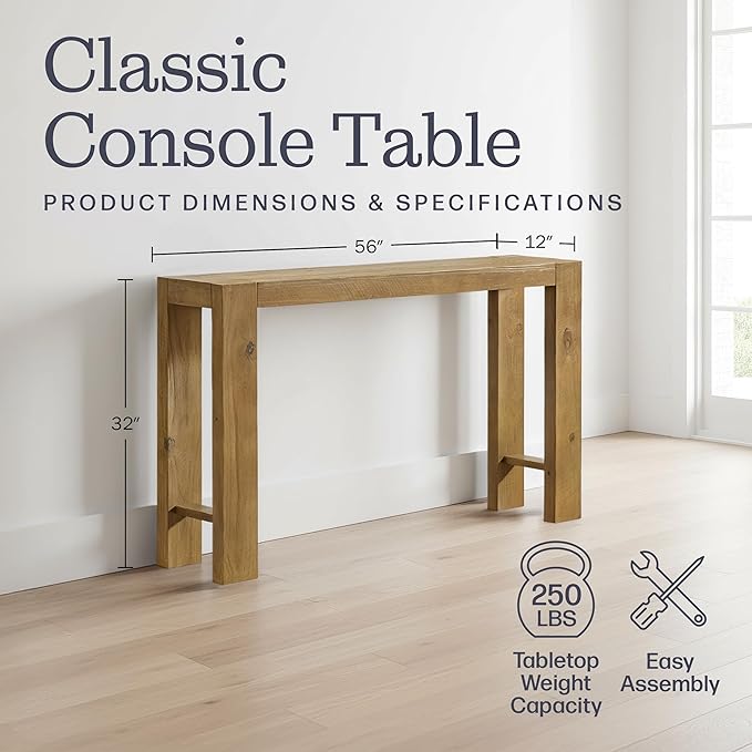 Alaterre Furniture Classic Solid Wood Console Table - Image 2