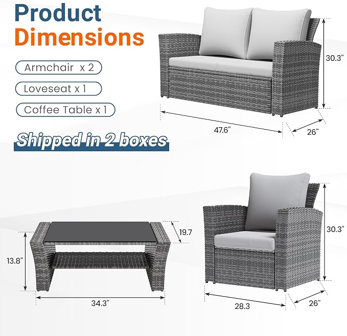 Wisteria Lane Patio Furniture Set, Wicker Outside Outdoor Furniture - Image 2