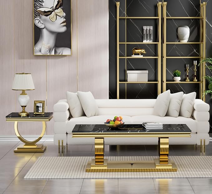 Henf 47" Marble Coffee Table - Image 3
