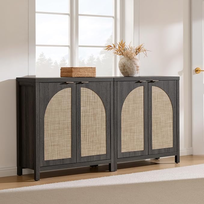 SICOTAS Rattan Sideboard Buffet Cabinet - Image 7