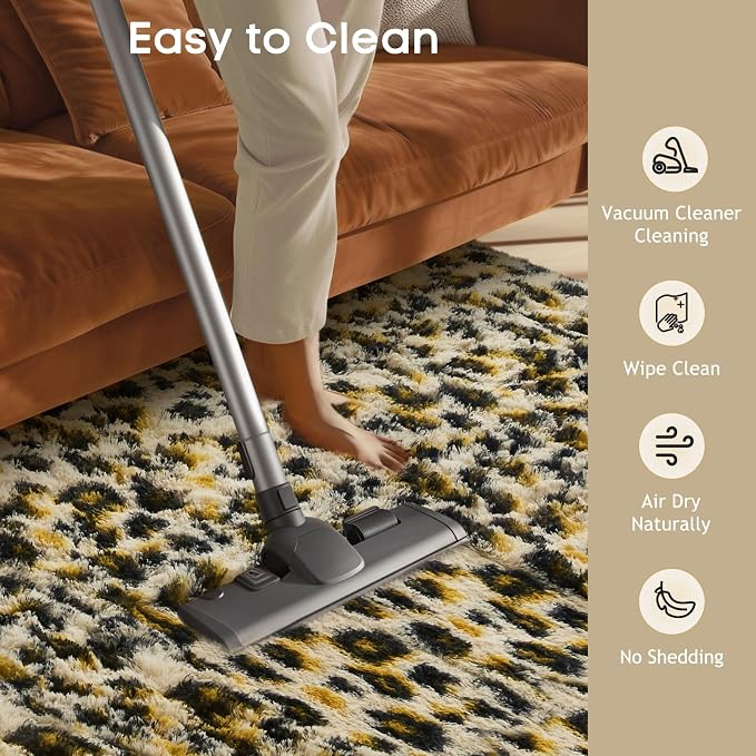Ophanie Leopard Rugs for Bedroom Living Room, Cheetah Print Rug Fluffy Shag - Image 6