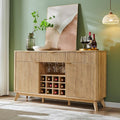OKD Fluted Wine Bar Cabinet, 3 Drawers, 4 Glass Holders & 12 Wine Racks by OKD