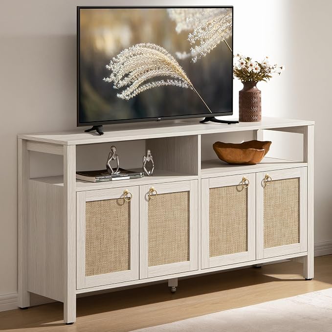 SICOTAS Rattan TV Stand for Television up to 65 Inch by SICOTAS