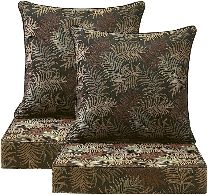Outdoor Deep Seat & Back Cushion Set, 24 x 24 Inch Water Repellent and Fade by Supflourishia