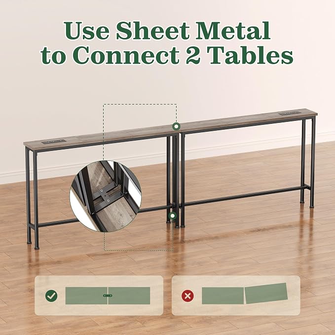 SUPERJARE 78.8 Inch Narrow Console Table - Image 8