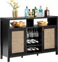 SICOTAS Rattan Coffee Bar Cabinet, Modern Liquor Cabinet by SICOTAS
