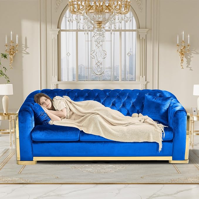 DAMAIFROM Mid Century Modern Chesterfield Sofa Couch, 6 Seat Tufted Sofas - Image 6