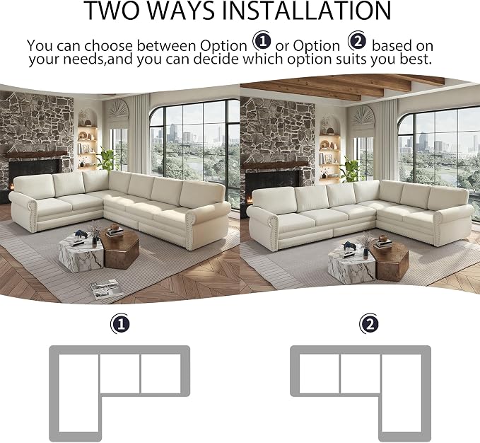 118" L-Shaped Sleeper Couch Bed - Image 5