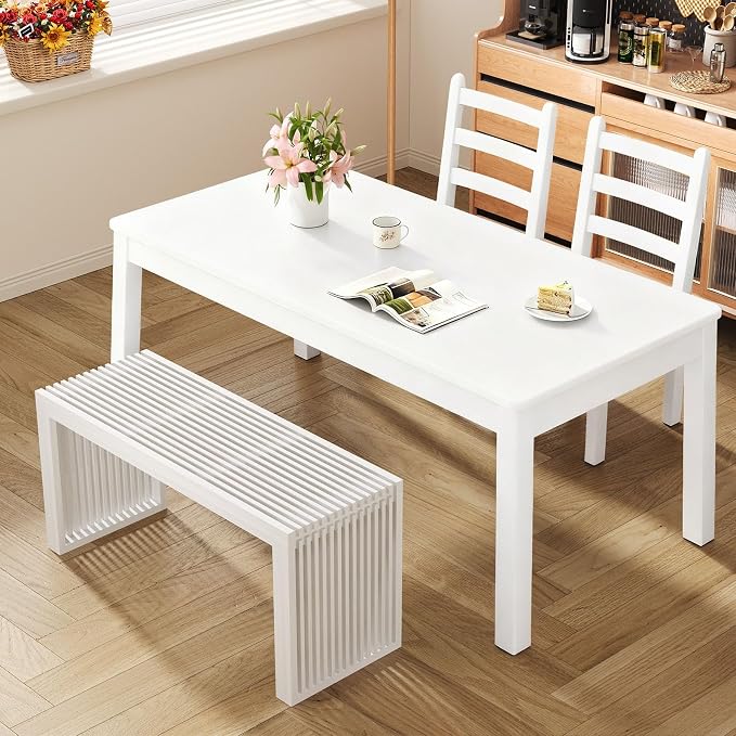 Bamboo Indoor Long Dining Bench, Outdoor Modern Wood Benches 35 Inch Bamboo - Image 4