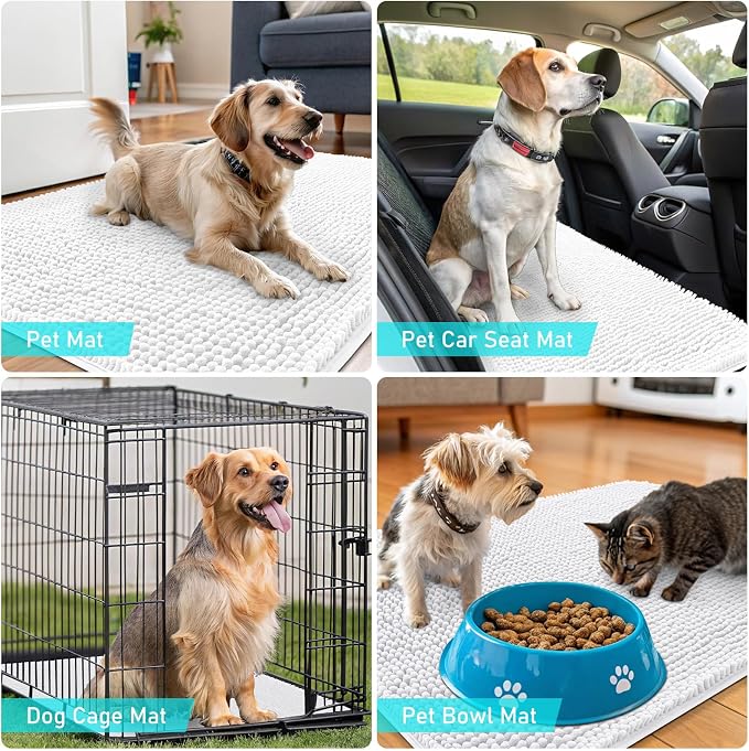 OLANLY Dog Door Mat for Muddy Paws 36x24, Absorbs Moisture and Dirt, Absorbent - Image 7