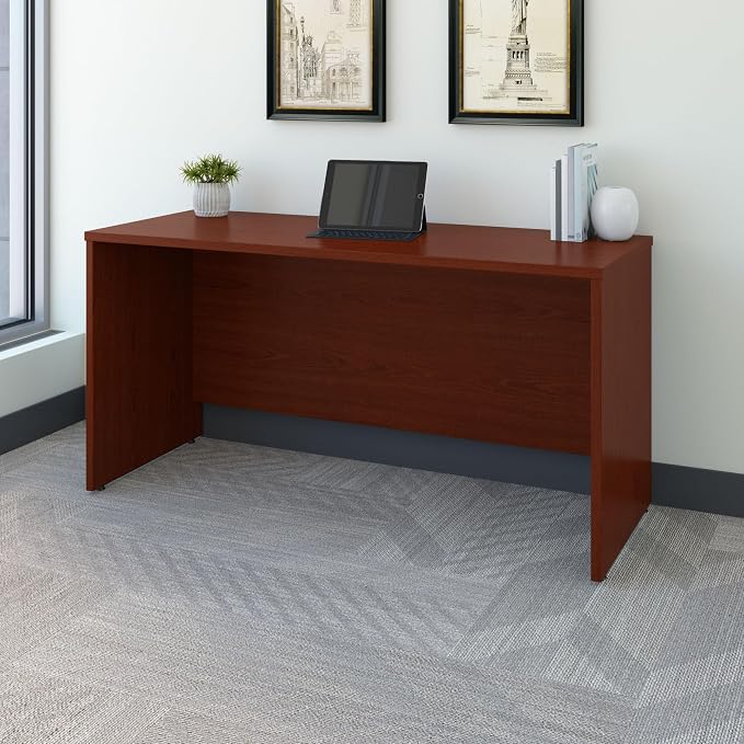 Bush Business Furniture Series C 60W x 24D Credenza Desk in Mahogany, Computer - Image 2