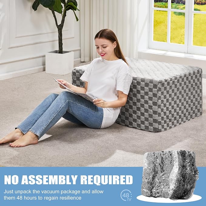 Hobestluk Rectangle Ottoman Memory Foam Footrest - Image 7
