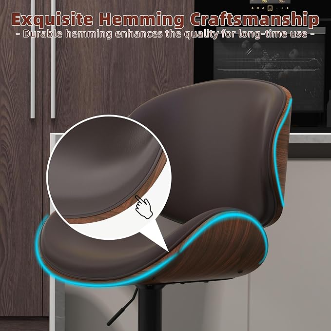 civama Bar Stools Set of 6 for Kitchen Counter, Adjustable Bar Height Chairs - Image 4
