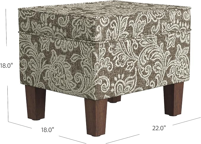 Homepop Home Decor |K7646-A880| Upholstered Modern Rectangular Storage Ottoman - Image 3