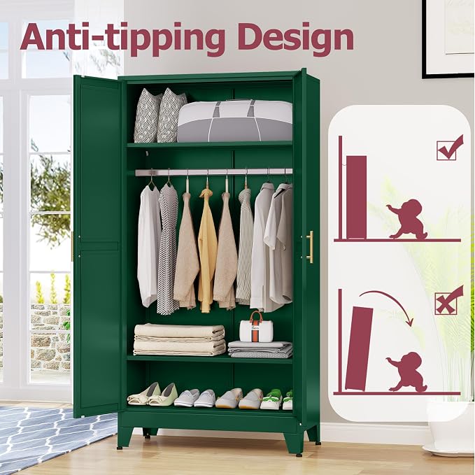 GAIOUS Metal Wardrobe Cabinet - Image 6