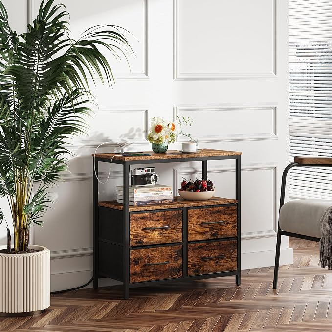 TUTOTAK Large Night Stand with Charging Station, Nightstand with USB and Type-C - Image 5