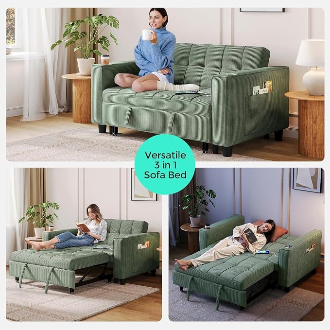 LINSY 54" Pull Out Couch with Charging Station - Image 6