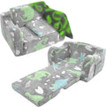 2-in-1 Soft Plush Toddler Couch & Chair – Fold Out Convertible Sofa to Lounger by Unknown