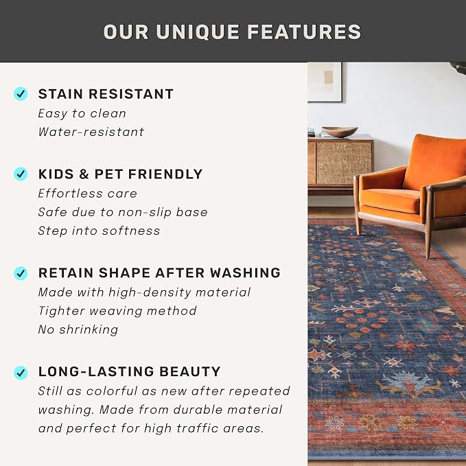 Washable 8 ft Long Runner for Kitchen Floor - Image 7