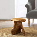 UKN Cedar Roots Naturally Shaped Mushroom Stool Side Table Stand Natural Cabin by Unknown