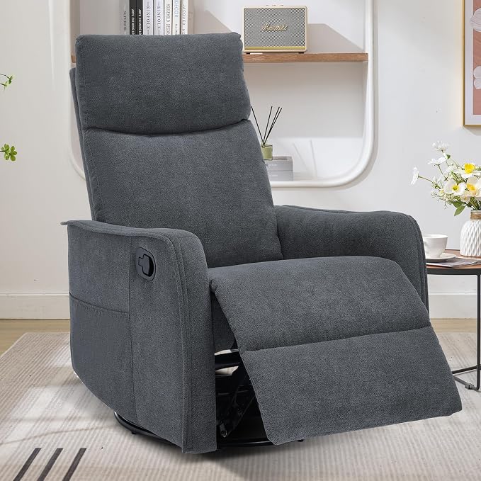 Trustyue Swivel Rocker Recliner Chair, 360° Swivel Recliner - Image 3