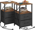 TUTOTAK End Table with Charging Station, Side Table with 2 USB Ports and Outlets by ChoosetutotakFurnitureBuildYourCozyHome