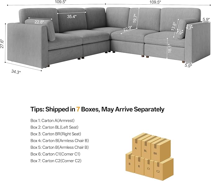 109'' Oversized Modular Sectional Sofa - Image 2