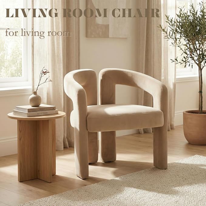 Hyfirm Upholstered Barrel Dining Chairs Set of 4, Velvet Kitchen Accent Chairs - Image 7