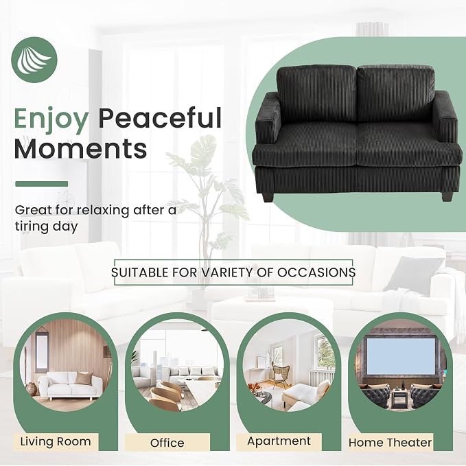 YOUDENOVA 3 Pieces Corduroy Couch Set - Image 8