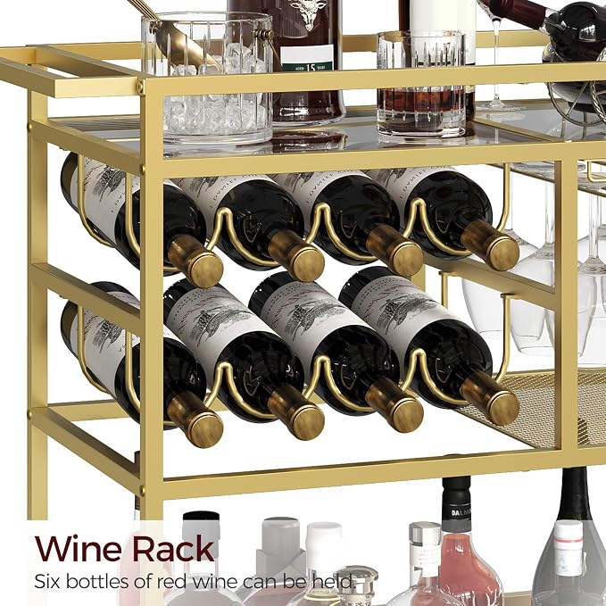 MAHANCRIS Bar Cart for Home, 3-Tier Serving Cart - Image 5