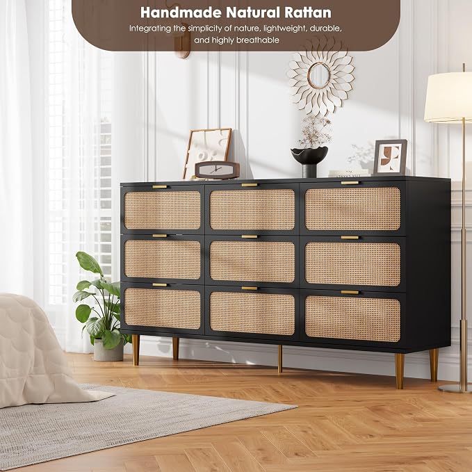 GarveeHome Rattan 9 Drawer Dressers - Image 7