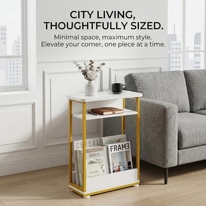 Narrow Side Table, 3-Tier Slim End Table - Image 6