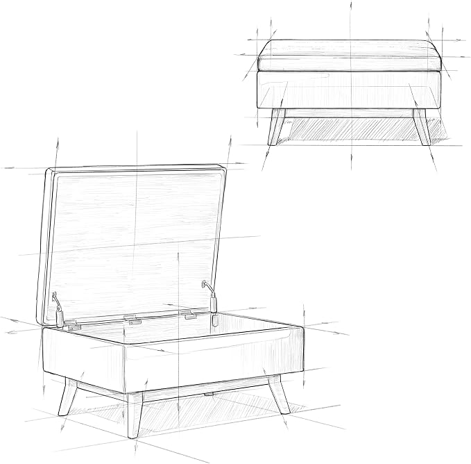 SIMPLIHOME Owen Coffee Table Storage Ottoman - Image 3