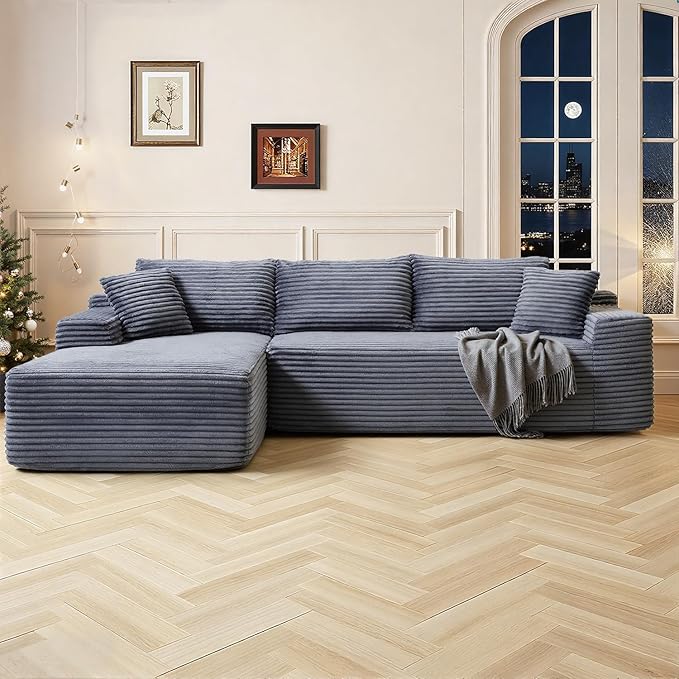 108 Inch Cloud Sectional Couch, Modern Modular Sectional Sofa by HANXIN