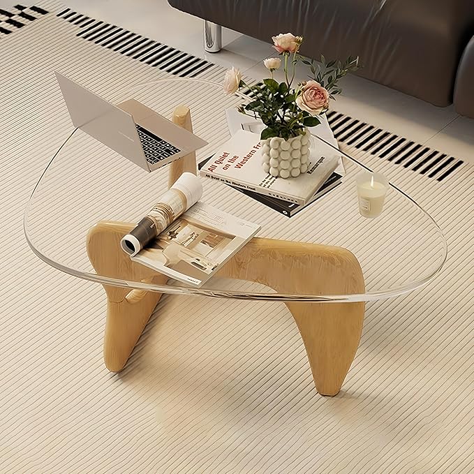 Glass Coffee Table, 35.8" Modern Center Table - Image 5