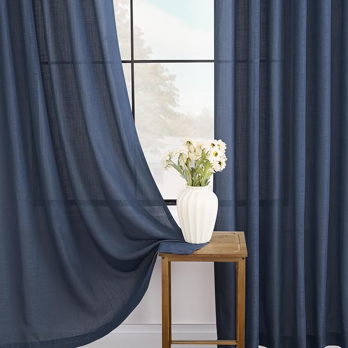 Navy Blue Curtains 90 inch Length - Image 3