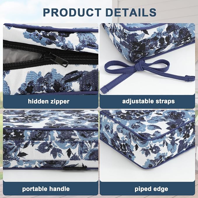 Favoyard Outdoor Chair Cushion 22 x 22 x 3 In Waterproof Pattern Fade Resistant - Image 5